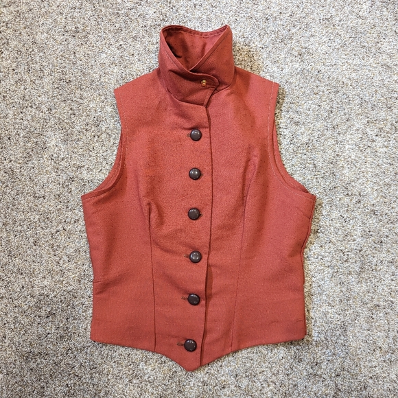 Handmade Women Burnt Orange Waistcoat Vest Upcycled Western Ren Festival… - Picture 1 of 13